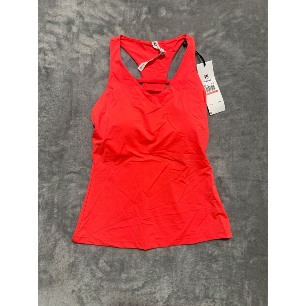 Fila Tennis Essentials Halter Tank Womens XS Coral Pink Racerback TW31D350